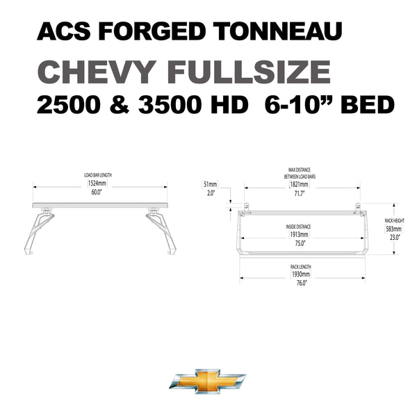 Leitner ACS FORGED TONNEAU - RAILS ONLY - Chevrolet