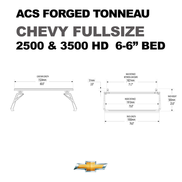 Leitner ACS FORGED TONNEAU - RAILS ONLY - Chevrolet