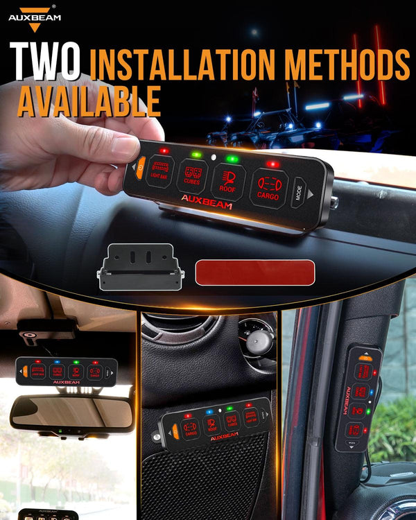 Auxbeam AS-400 4 Gang RGB Slim Switch Panel with APP & Remote Control