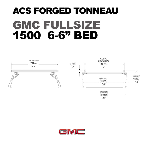 Leitner ACS FORGED TONNEAU - RAILS ONLY - GMC