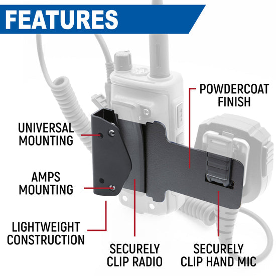 Rugged Radios Radio and Speaker Mic Mount for Handheld Radios - Colorado & Canyon Enthusiasts