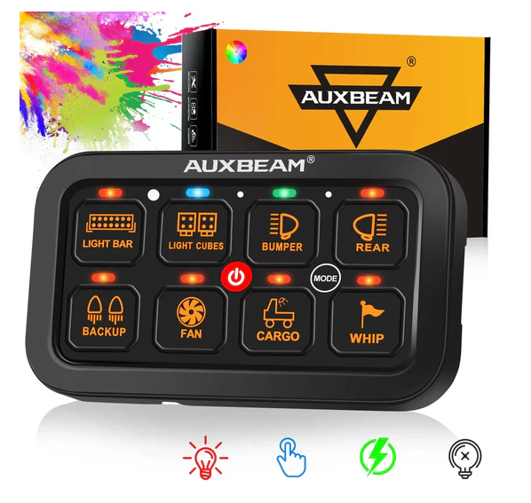 AUXBEAM RGB Series 8 Gang (RA80) Switch Panel