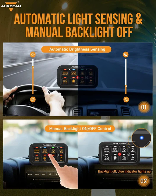 AUXBEAM RGB Series 8 Gang (RA80) Switch Panel