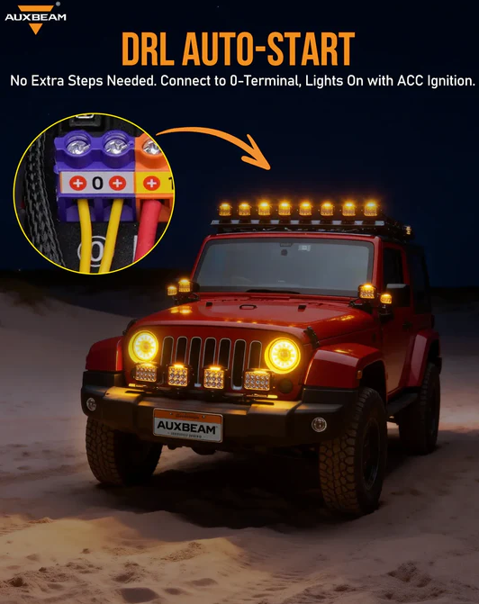 AUXBEAM KS-80 Knob RGB Switch Panel MAX 120A ,Light Dimming, Dynamic Chase, Four External Triggers, 4 Modes