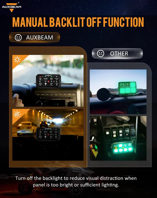 AUXBEAM RGB Series 6 Gang LED Switch Panel,Off Road Light Controller