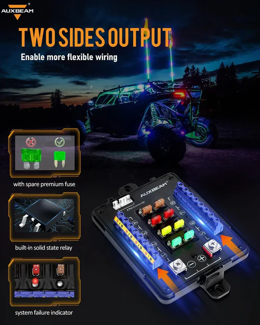 AUXBEAM RGB Series 6 Gang LED Switch Panel,Off Road Light Controller