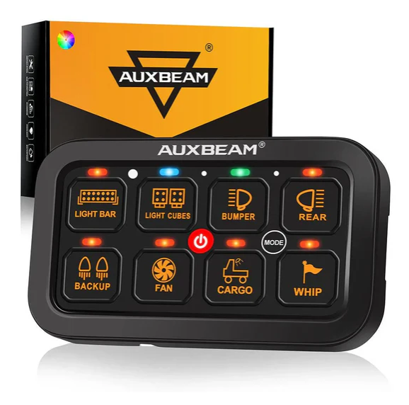 AUXBEAM RGB Series 6 Gang LED Switch Panel,Off Road Light Controller