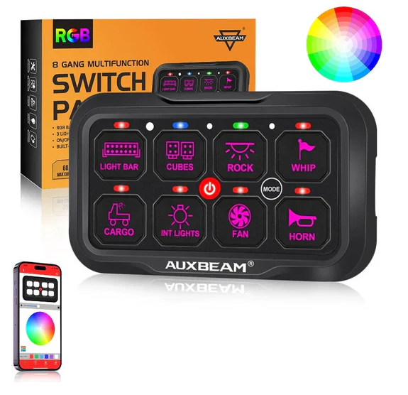 AUXBEAM AR Series 8 Gang LED Switch Panel,Off Road Light Controller