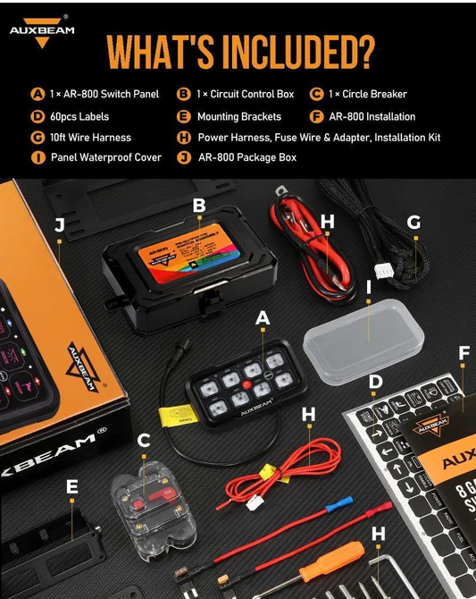 AUXBEAM AR Series 8 Gang LED Switch Panel,Off Road Light Controller