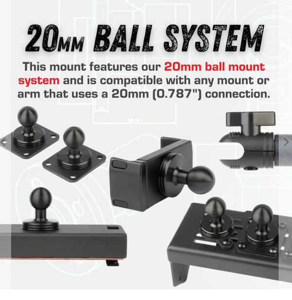 Bulletpoint Auxbeam 6 Gang Switch Panel Mount with 20mm Ball