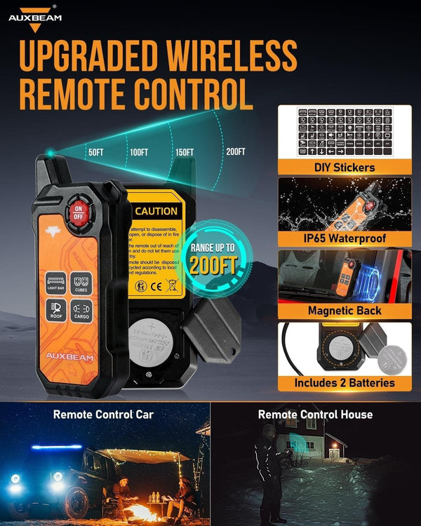 Auxbeam AS-400 4 Gang RGB Slim Switch Panel with APP & Remote Control