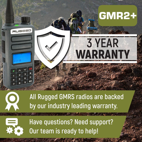 Rugged Radios GMR2 PLUS GMRS and FRS Two Way Handheld Radios | 2 PACK