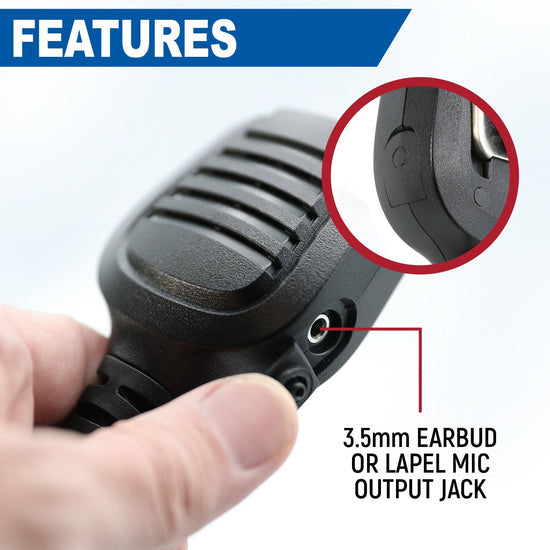 Rugged Radios Waterproof Hand Speaker Mic for Handheld Radios - Colorado & Canyon Enthusiasts
