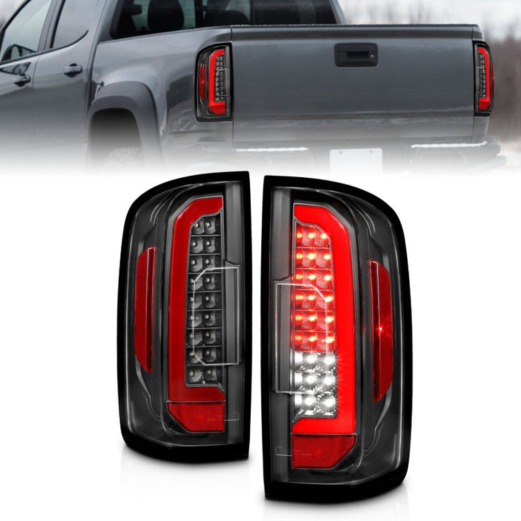 Anzo Full LED Tail Lights - Black Housing/Clear Lens | 15-22 Chevrolet Colorado