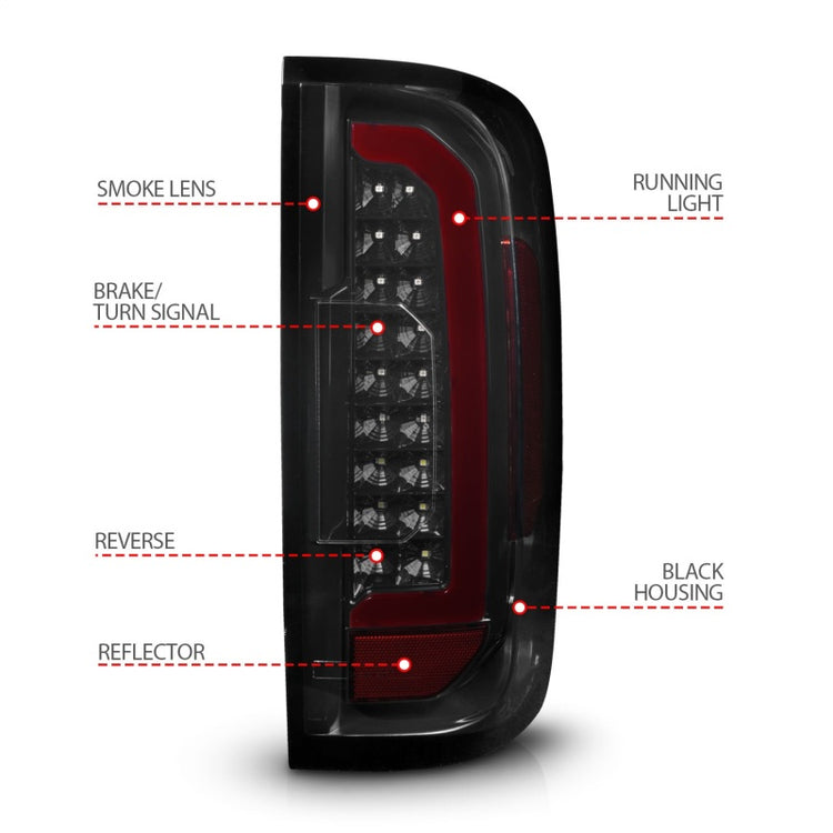 Anzo Full LED Tail Lights - Black Housing/Smoke Lens | 15-22 Chevrolet Colorado