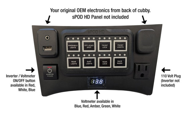 Full Face plate For Lower Cubby Fits sPod HD Panel - Colorado & Canyon Enthusiasts
