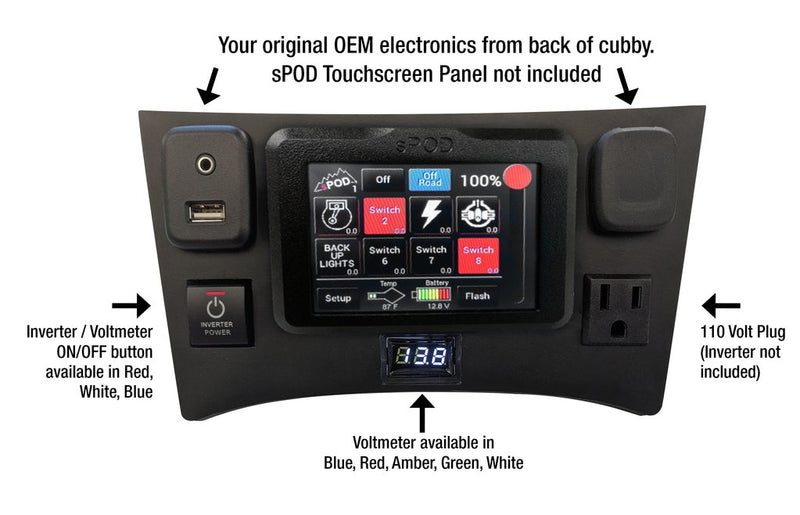 Full Face plate For Lower Cubby Fits sPod Touchscreen - Colorado & Canyon Enthusiasts