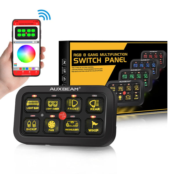 Auxbeam AR800 8-Gang RGB Switch Panel w/ Bluetooth - Colorado & Canyon Enthusiasts