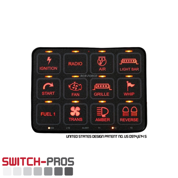 Switch-Pros RCR Force 12-Switch, 17 Output Programmable Switch Panel Power System - Colorado & Canyon Enthusiasts