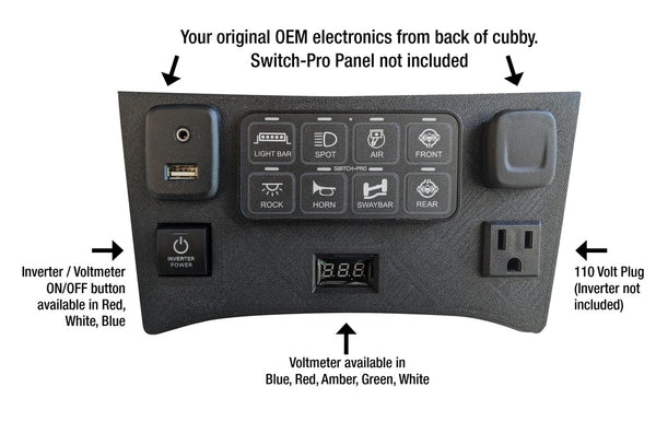 Full Face plate For Lower Cubby Fits SwitchPros 8 switch Panel | 15-22 Colorado/Canyon - Colorado & Canyon Enthusiasts